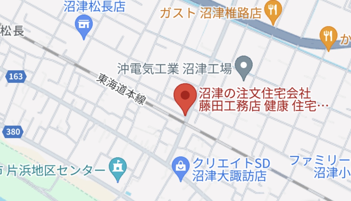 藤田工務店までの地図